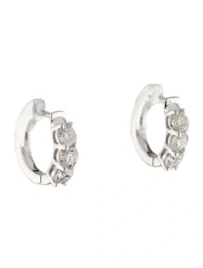 Pre-owned Earrings 14k 1.00ctw Diamond Huggie  In Multi