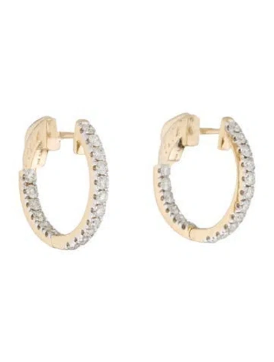 Pre-owned Earrings 14k 1.00ctw Diamond Inside Out Hoop  In Multi