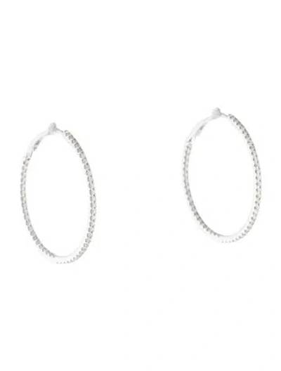 Pre-owned Earrings 14k 1.00ctw Diamond Inside-out Hoop  In Multi