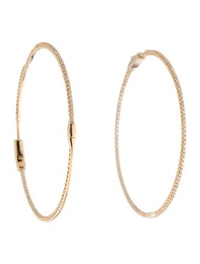 Pre-owned Earrings 14k 1.00ctw Diamond Inside-out Hoop  In Multi