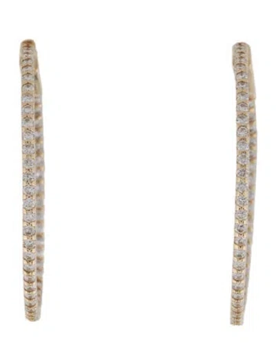 Pre-owned Earrings 14k 1.00ctw Diamond Inside-out Hoop  In Multi