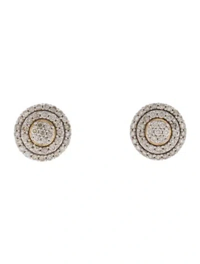 Pre-owned Earrings 14k 1.00ctw Diamond Round Stud  In Multi