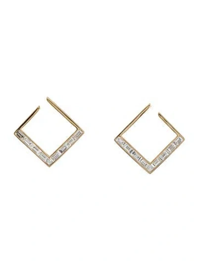 Pre-owned Earrings 14k 1.00ctw Diamond Squared Drop  In Multi