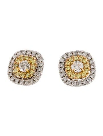 Pre-owned Earrings 14k 1.00ctw Diamond Stud  In Multi