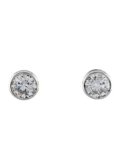 Pre-owned Earrings 14k 1.00ctw Lab-grown Diamond Bezel Stud  In Multi