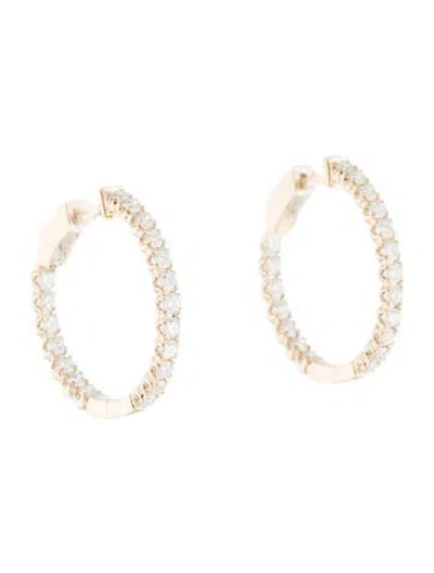 Pre-owned Earrings 14k 1.00ctw Lab-grown Diamond Inside-out Hoop  In Multi