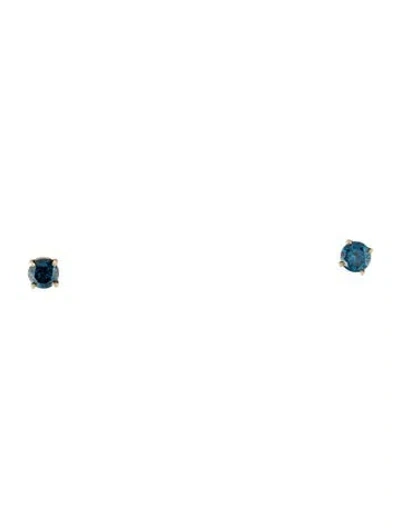 Pre-owned Earrings 14k 1.00ctw Lab-grown Diamond Stud In Blue