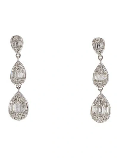 Pre-owned Earrings 14k 1.01ctw Diamond Drop  In Multi
