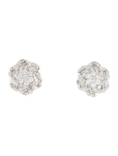 Pre-owned Earrings 14k 1.01ctw Diamond Earclips In Multi