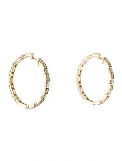 Pre-owned Earrings 14k 1.02ctw Diamond Hoop  In Multi