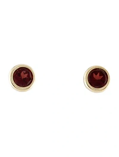 Pre-owned Earrings 14k 1.02ctw Garnet Stud  In Multi