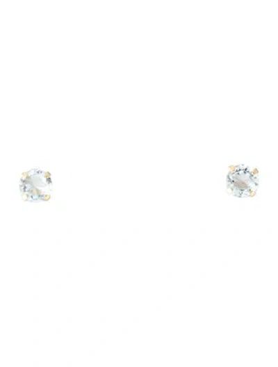 Pre-owned Earrings 14k 1.02ctw Topaz Stud  In Multi