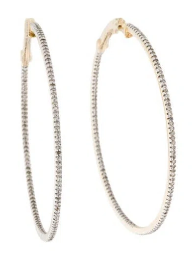 Pre-owned Earrings 14k 1.03ctw Diamond Hoop  In Multi