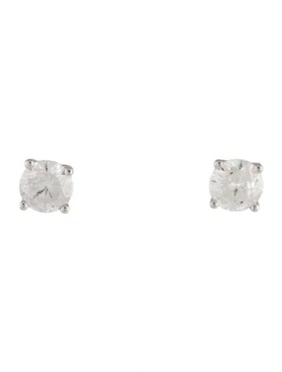 Pre-owned Earrings 14k 1.04ctw Diamond Stud  In Multi