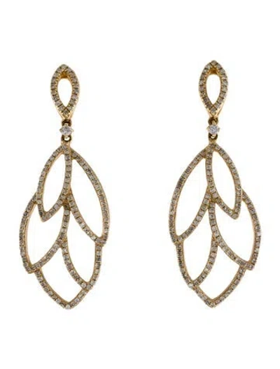 Pre-owned Earrings 14k 1.05ctw Diamond Drop  In Multi