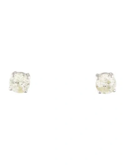 Pre-owned Earrings 14k 1.05ctw Diamond Stud  In Multi