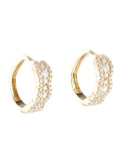 Pre-owned Earrings 14k 1.05ctw Lab Grown Diamond Hoop  In Multi