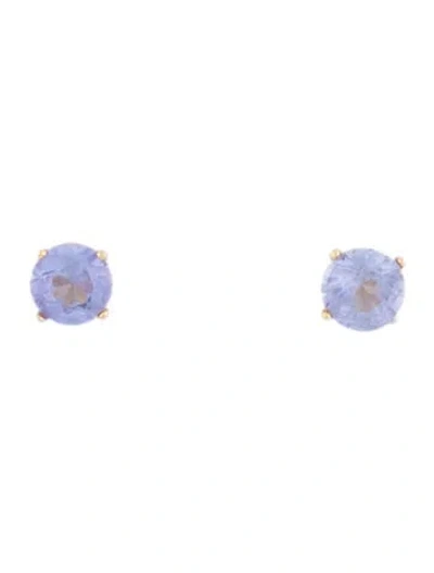 Pre-owned Earrings 14k 1.06ctw Tanzanite Stud  In Multi