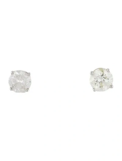 Pre-owned Earrings 14k 1.07ctw Diamond Stud  In Multi