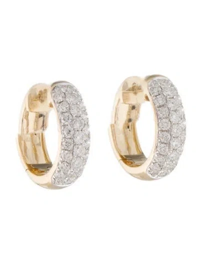 Pre-owned Earrings 14k 1.08ctw Diamond Hoop  In Multi