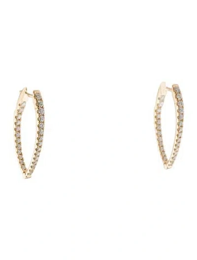 Pre-owned Earrings 14k 1.08ctw Diamond Inside-out Hoop  In Multi