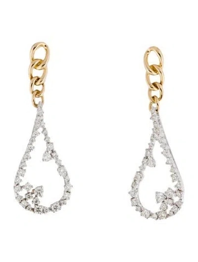 Pre-owned Earrings 14k 1.10ctw Diamond Drop  In Multi
