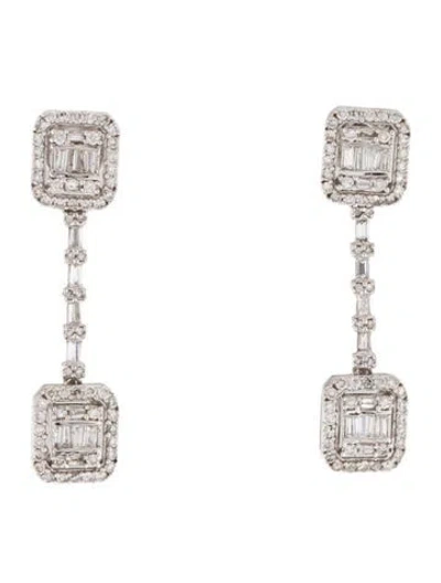 Pre-owned Earrings 14k 1.10ctw Diamond Drop  In Multi