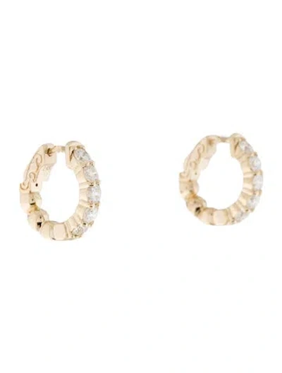 Pre-owned Earrings 14k 1.10ctw Diamond Huggie  In Multi