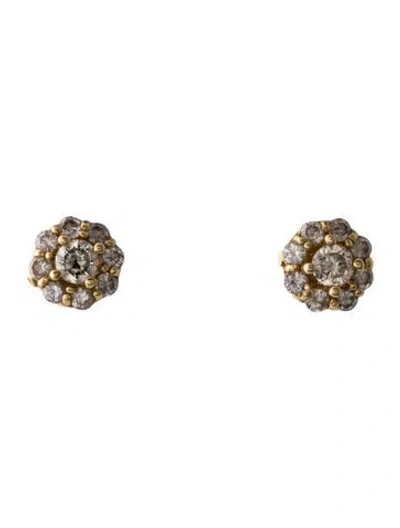Pre-owned Earrings 14k 1.10ctw Diamond Stud  In Multi