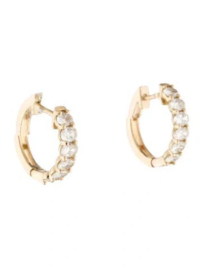 Pre-owned Earrings 14k 1.12ctw Diamond Huggie In Multi