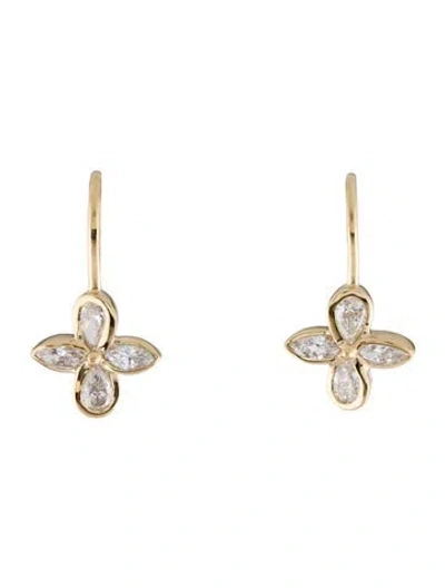 Pre-owned Earrings 14k 1.12ctw Lab-grown Diamond Drop  In Multi