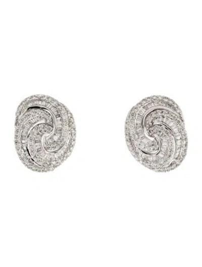 Pre-owned Earrings 14k 1.13ctw Diamond Knot Stud  In Multi