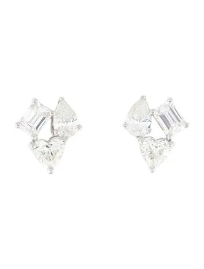 Pre-owned Earrings 14k 1.13ctw Diamond Stud  In Multi