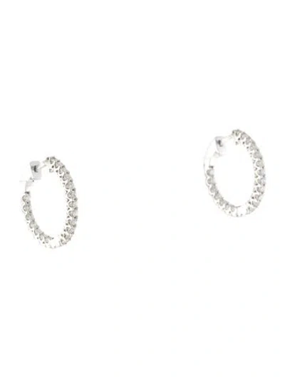 Pre-owned Earrings 14k 1.14 Cwt Diamond Inside Out Hoops In Multi
