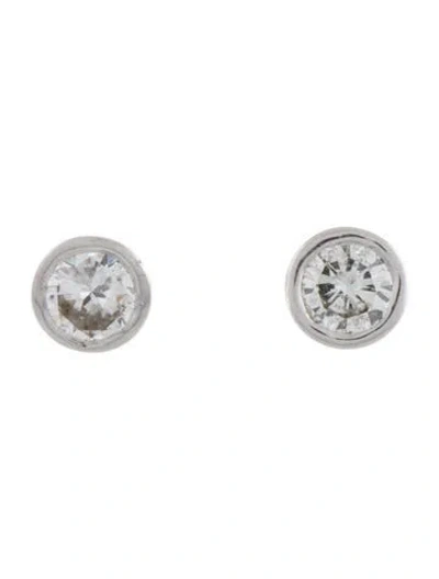 Pre-owned Earrings 14k 1.15ctw Diamond Bezel Stud  In Multi