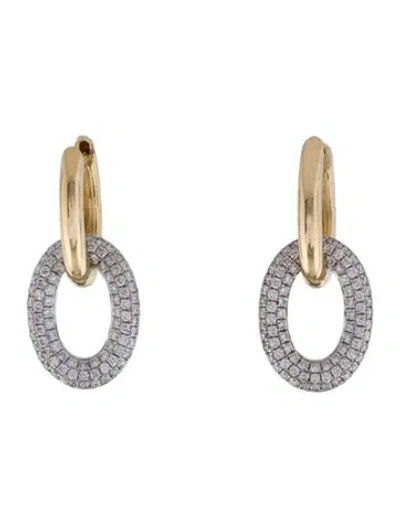 Pre-owned Earrings 14k 1.15ctw Diamond Drop  In Multi