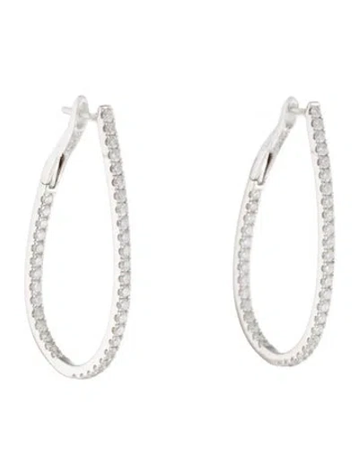 Pre-owned Earrings 14k 1.15ctw Diamond Inside-out Hoop  In Multi