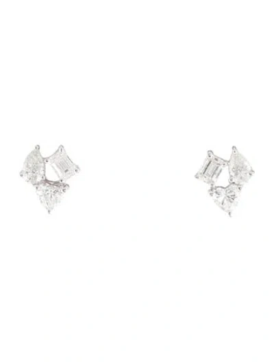 Pre-owned Earrings 14k 1.15ctw Diamond Stud  In Multi