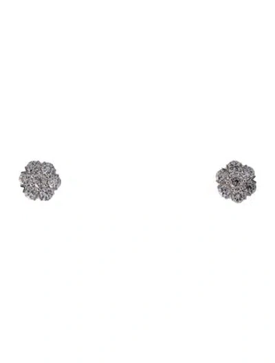 Pre-owned Earrings 14k 1.16ctw Diamond Cluster Stud  In Multi