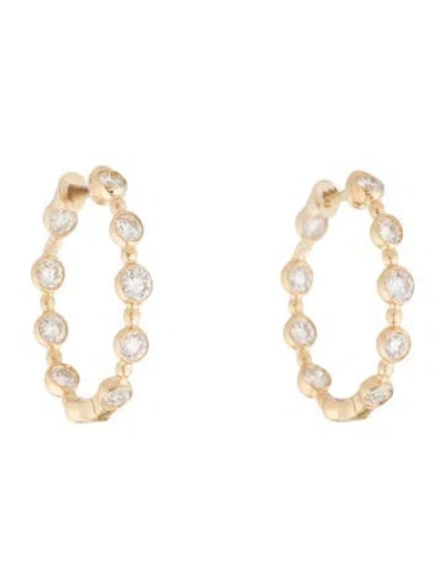 Pre-owned Earrings 14k 1.16ctw Lab-grown Diamond Inside-out Hoop  In Multi