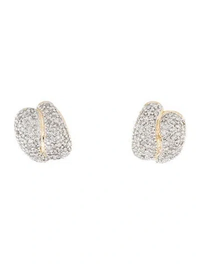 Pre-owned Earrings 14k 1.18ctw Diamond Earclips In Multi