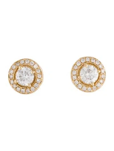 Pre-owned Earrings 14k 1.18ctw Diamond Stud  In Multi