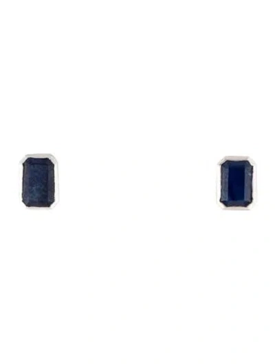 Pre-owned Earrings 14k 1.18ctw Sapphire Stud  In Multi