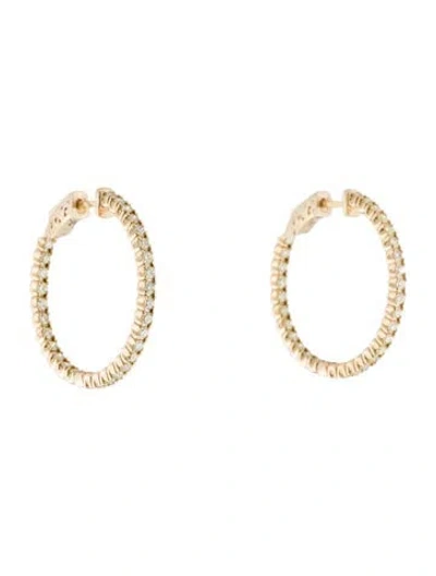 Pre-owned Earrings 14k 1.20ctw Diamond Inside-out Hoop  In Multi
