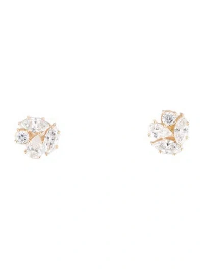 Pre-owned Earrings 14k 1.22ctw Lab-grown Diamond Cluster Stud  In Multi