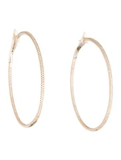 Pre-owned Earrings 14k 1.23ctw Diamond Inside-out Hoop  In Multi