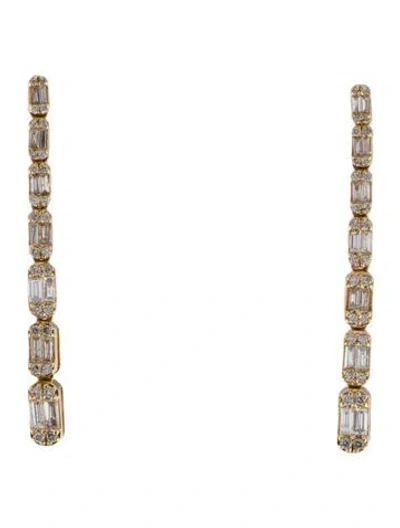 Pre-owned Earrings 14k 1.24ctw Diamond Drop  In Multi