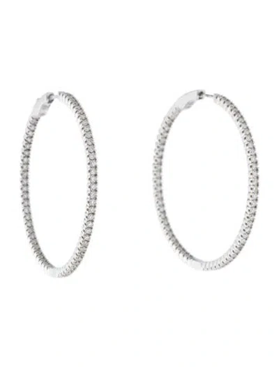 Pre-owned Earrings 14k 1.24ctw Diamond Hoop  In Multi