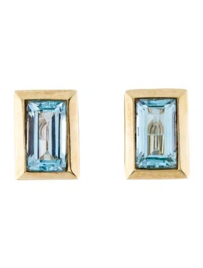 Pre-owned Earrings 14k 12.52ctw Topaz Earclip  In Multi