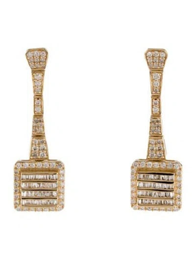 Pre-owned Earrings 14k 1.25ctw Diamond Drop  In Multi